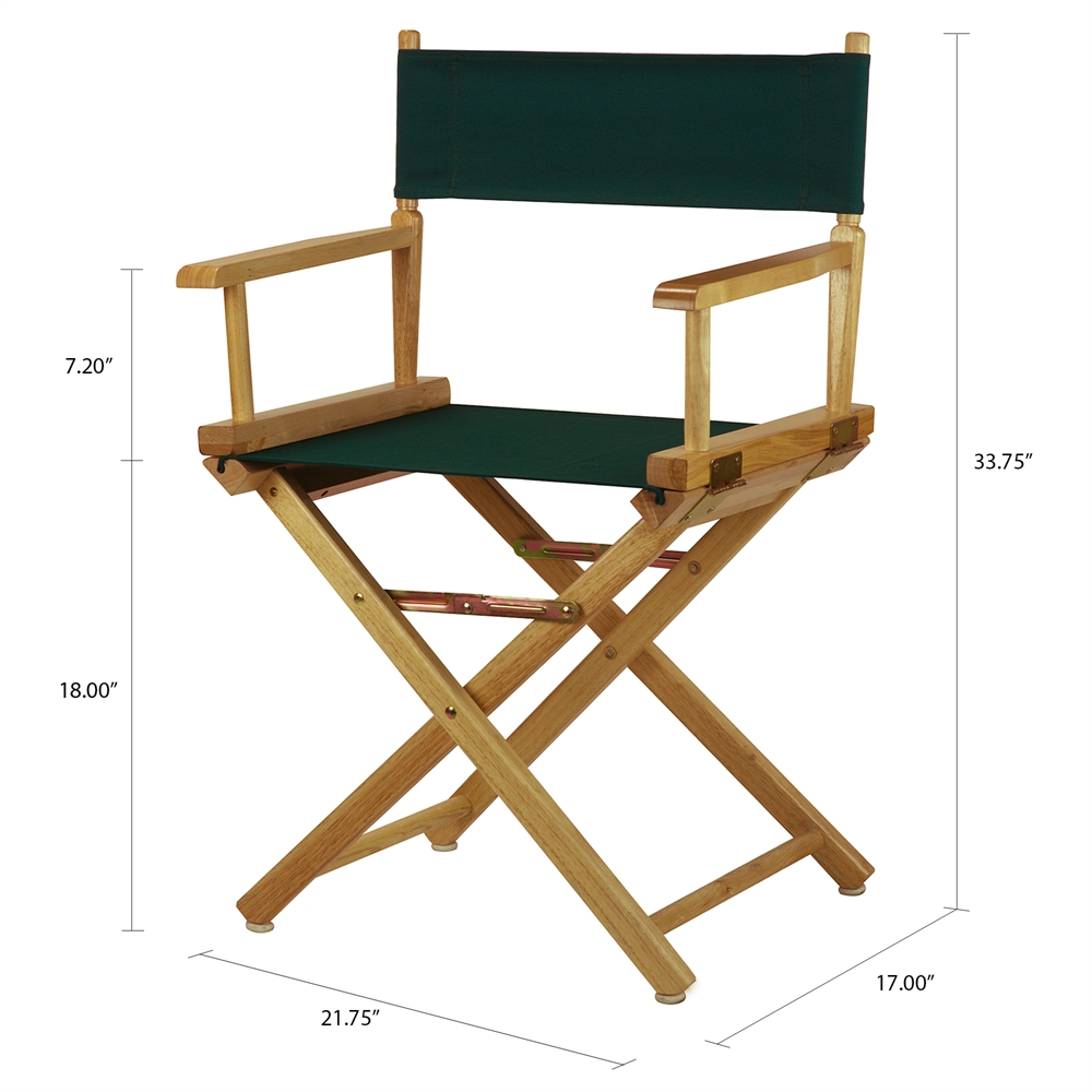 18" Director's Chair Natural Frame-Hunter Green Canvas. Picture 5