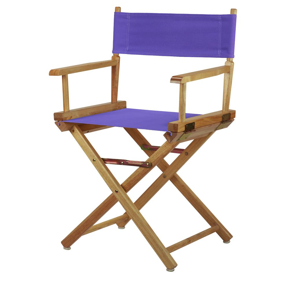 18" Director's Chair Natural Frame-Purple Canvas. Picture 5