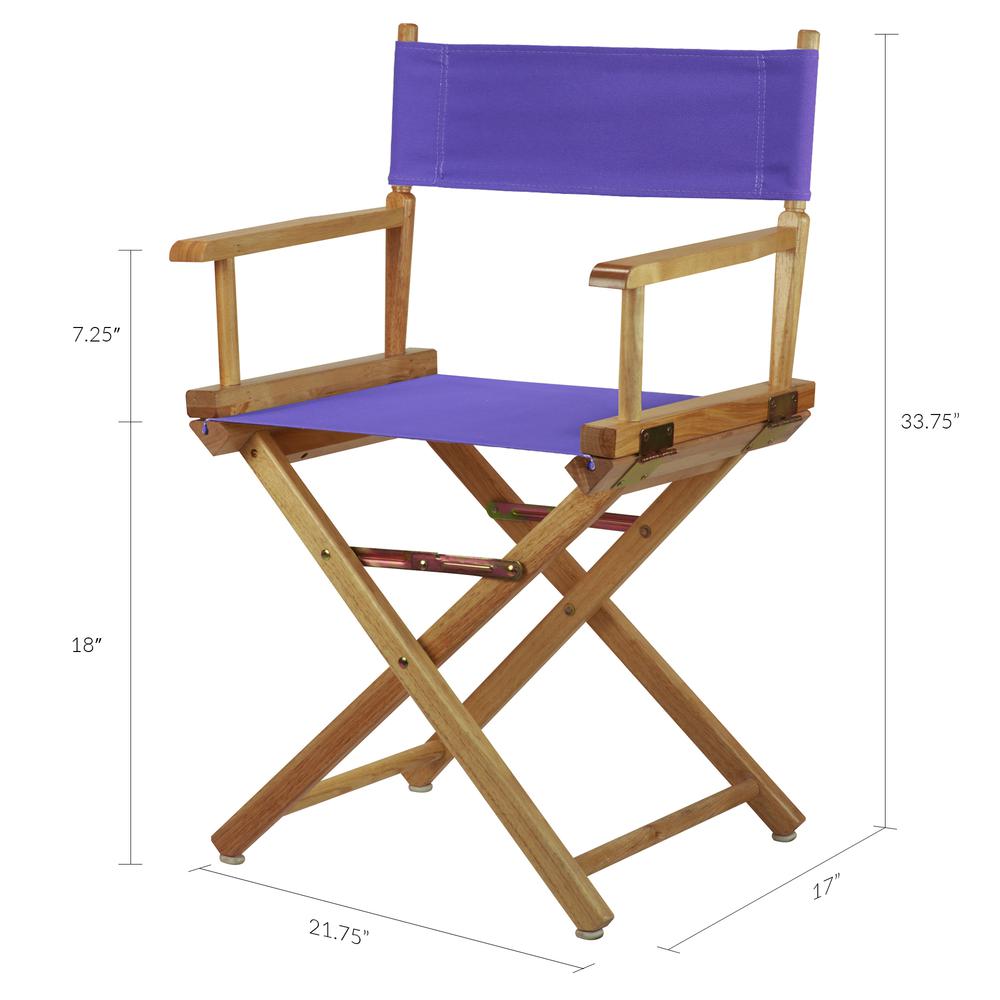 18" Director's Chair Natural Frame-Purple Canvas. Picture 6