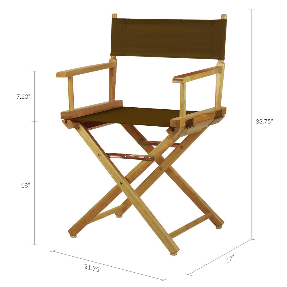 18" Director's Chair Natural Frame-Brown Canvas. Picture 6