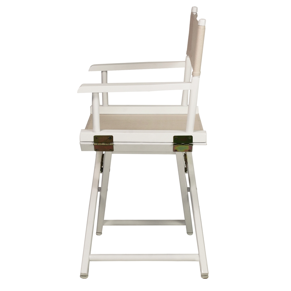 18" Director's Chair White Frame-Natural/Wheat Canvas. Picture 2