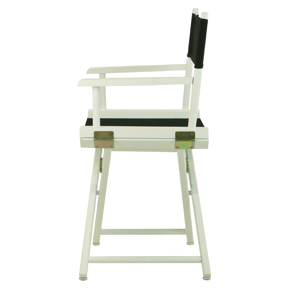 18" Director's Chair White Frame-Black Canvas. Picture 2