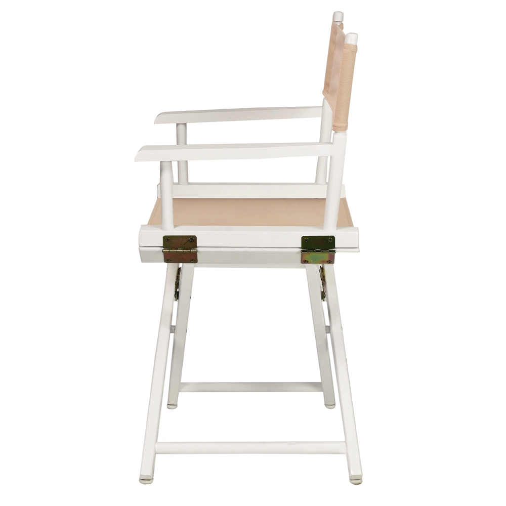 18" Director's Chair White Frame-Tan Canvas. Picture 3