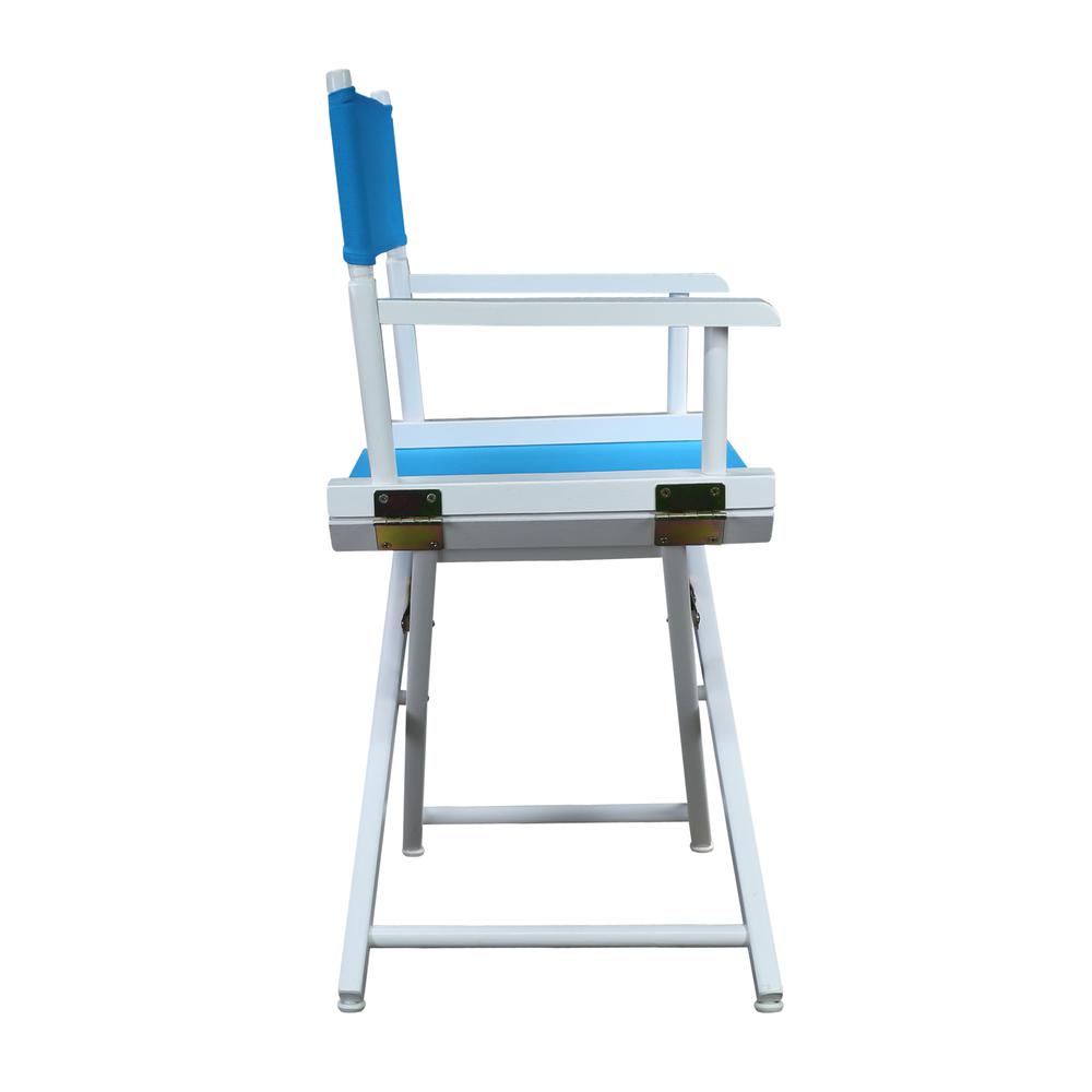18" Director's Chair White Frame-Turquoise Canvas. Picture 3