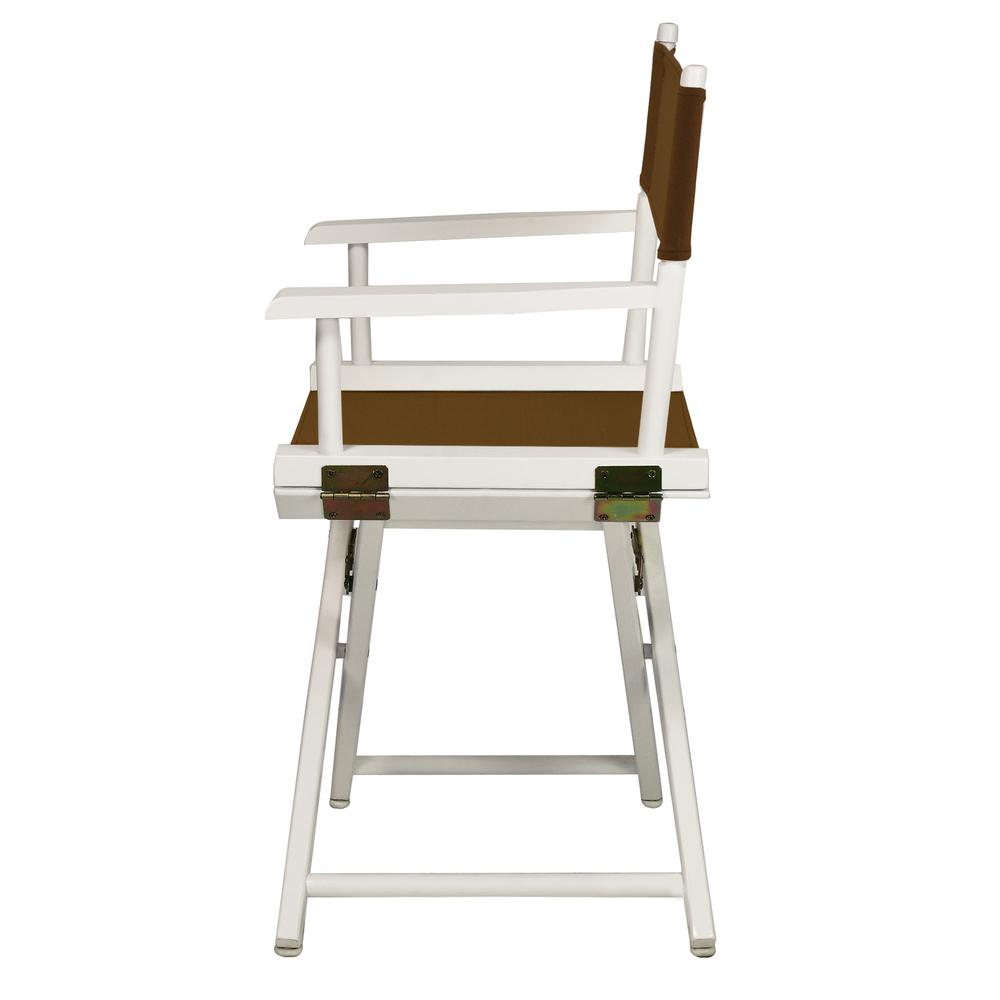 18" Director's Chair White Frame-Brown Canvas. Picture 2