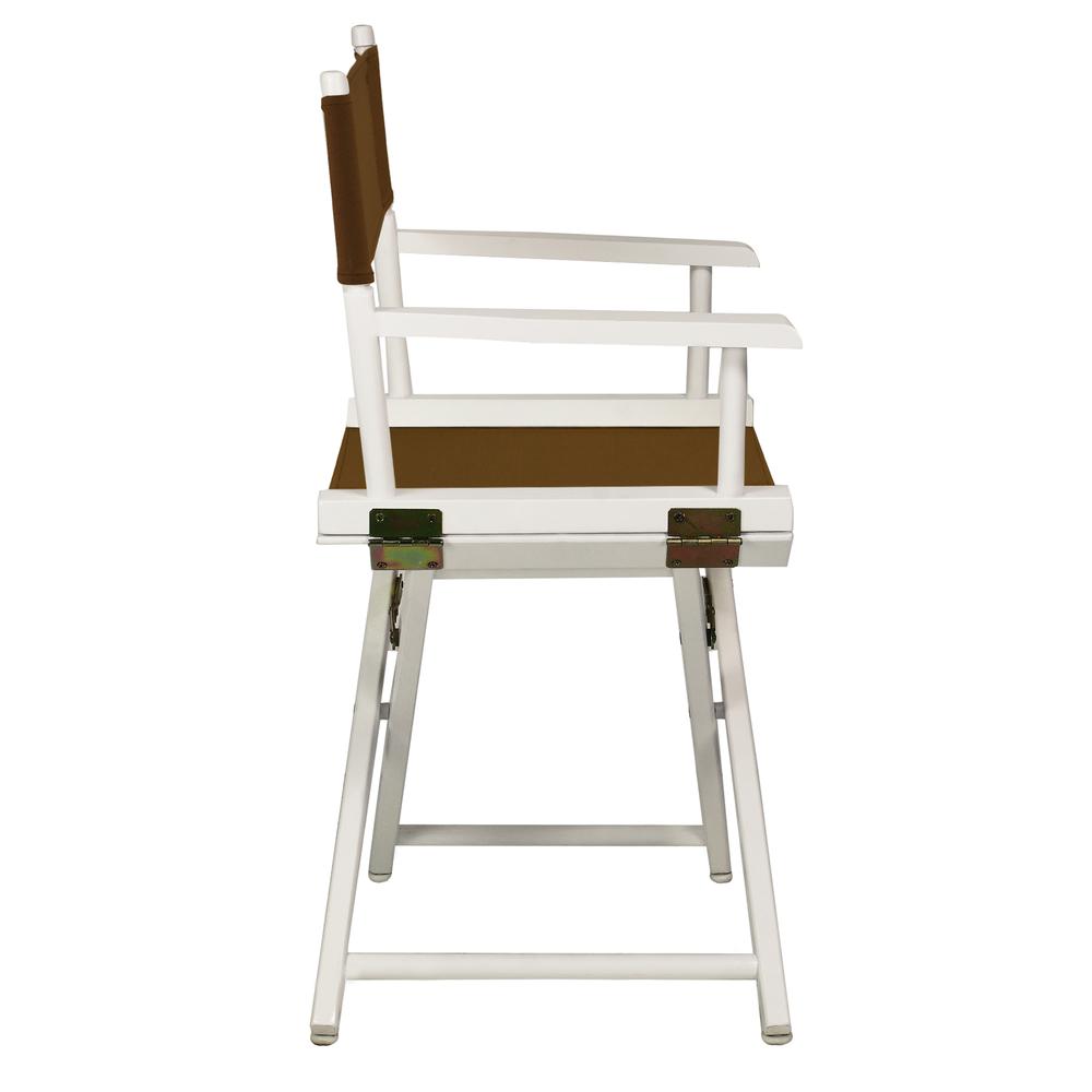 18" Director's Chair White Frame-Brown Canvas. Picture 3