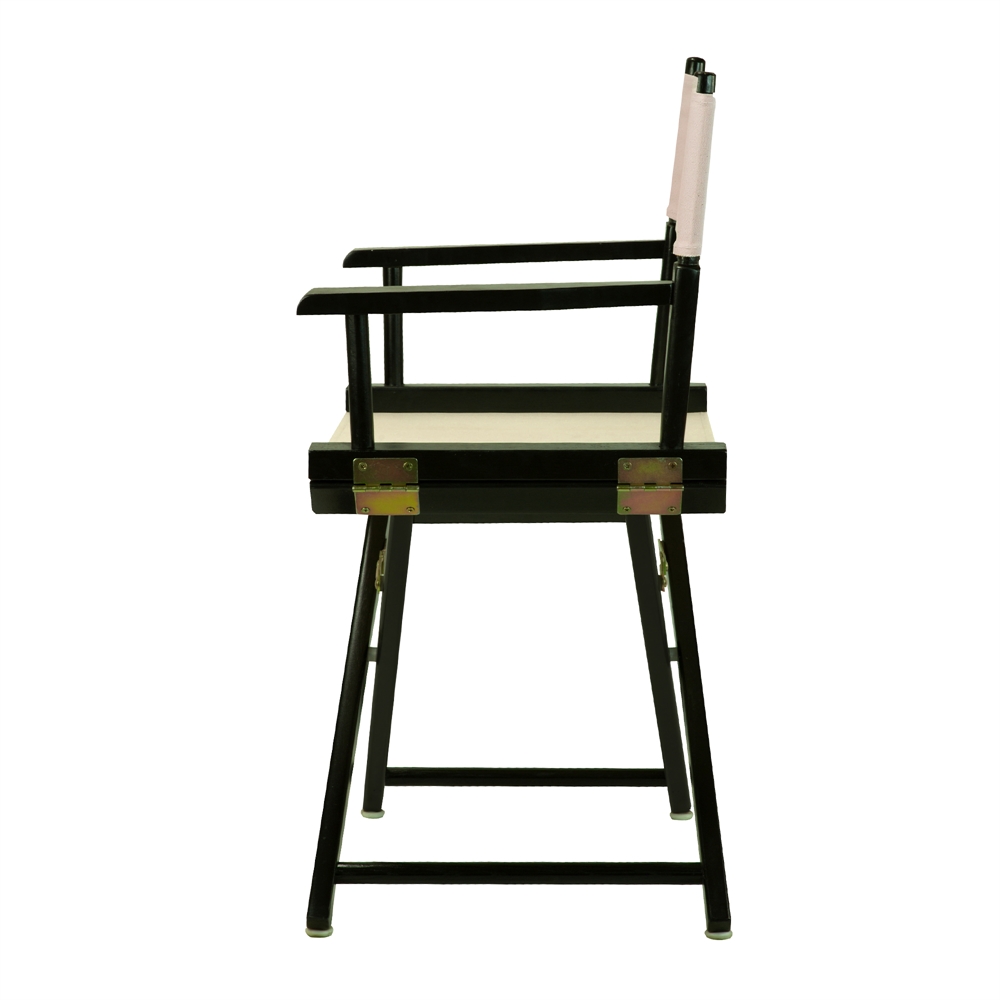 18" Director's Chair Black Frame-Natural/Wheat Canvas. Picture 2