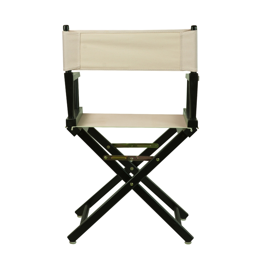 18" Director's Chair Black Frame-Natural/Wheat Canvas. Picture 3
