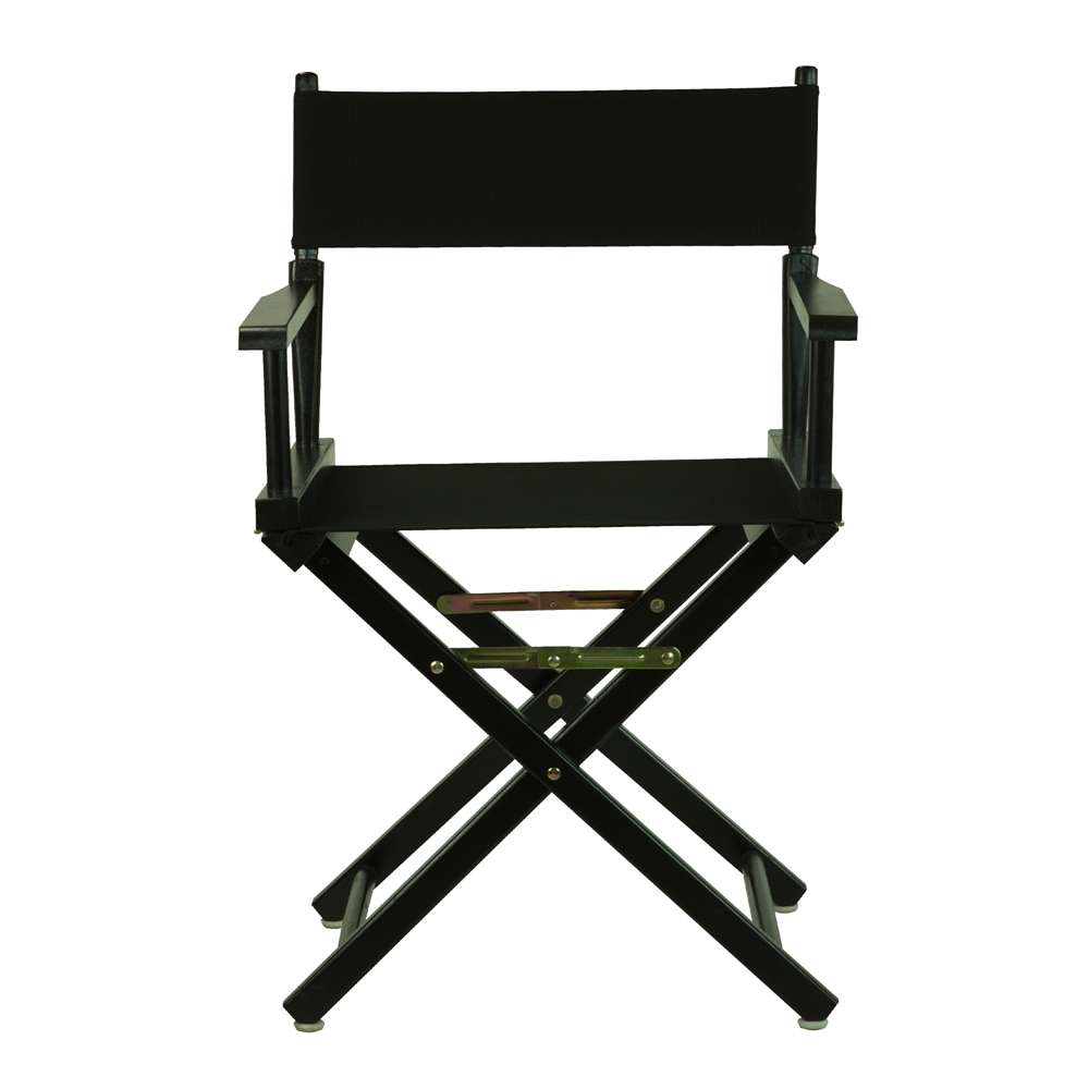 18" Director's Chair Black Frame-Black Canvas. Picture 1