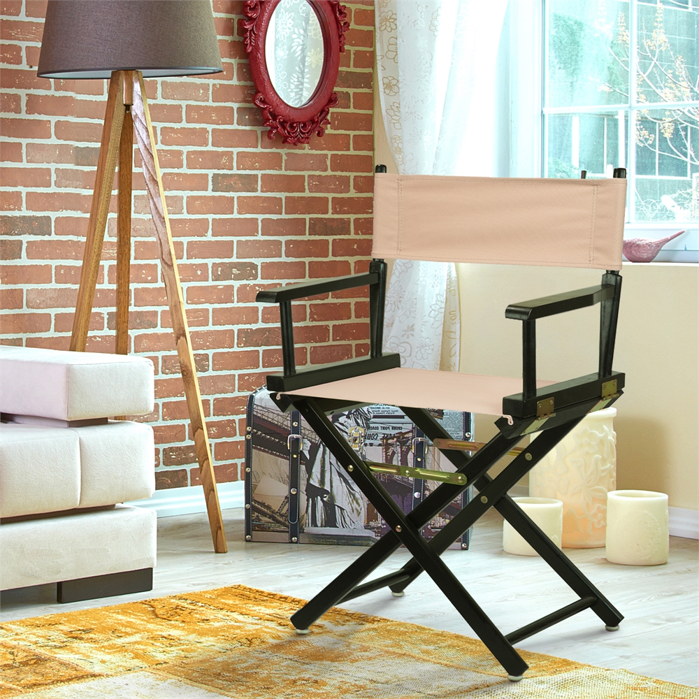 18" Director's Chair Black Frame-Tan Canvas. Picture 7