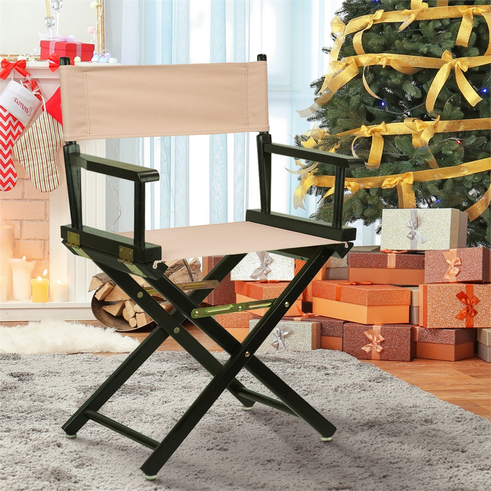 18" Director's Chair Black Frame-Tan Canvas. Picture 8
