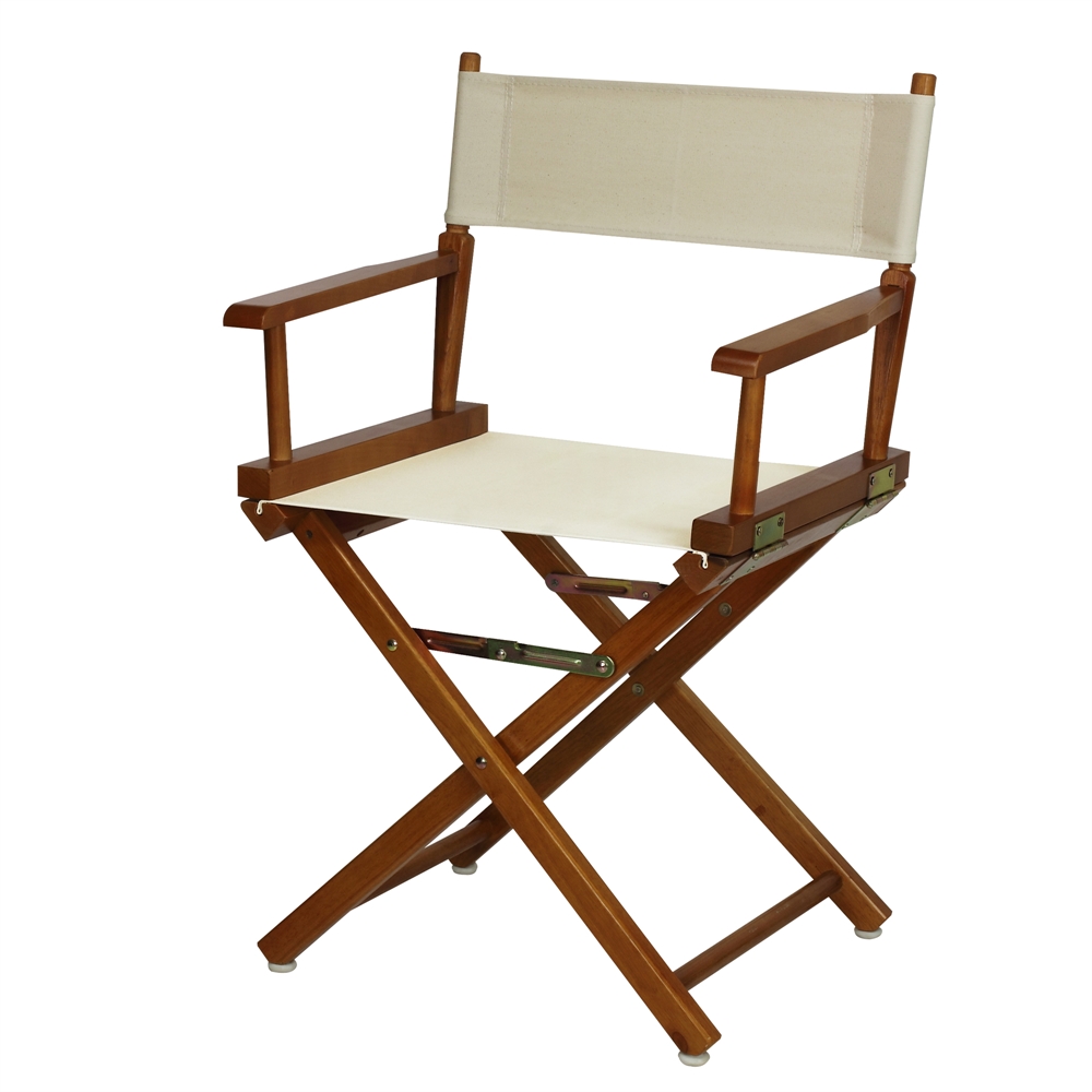 18" Director's Chair Honey Oak Frame-Natural/Wheat Canvas. Picture 4