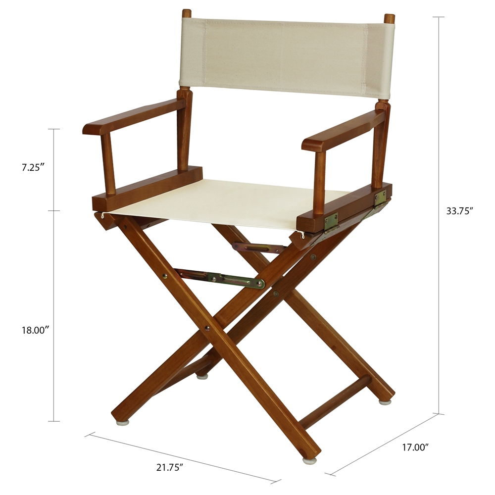 18" Director's Chair Honey Oak Frame-Natural/Wheat Canvas. Picture 5