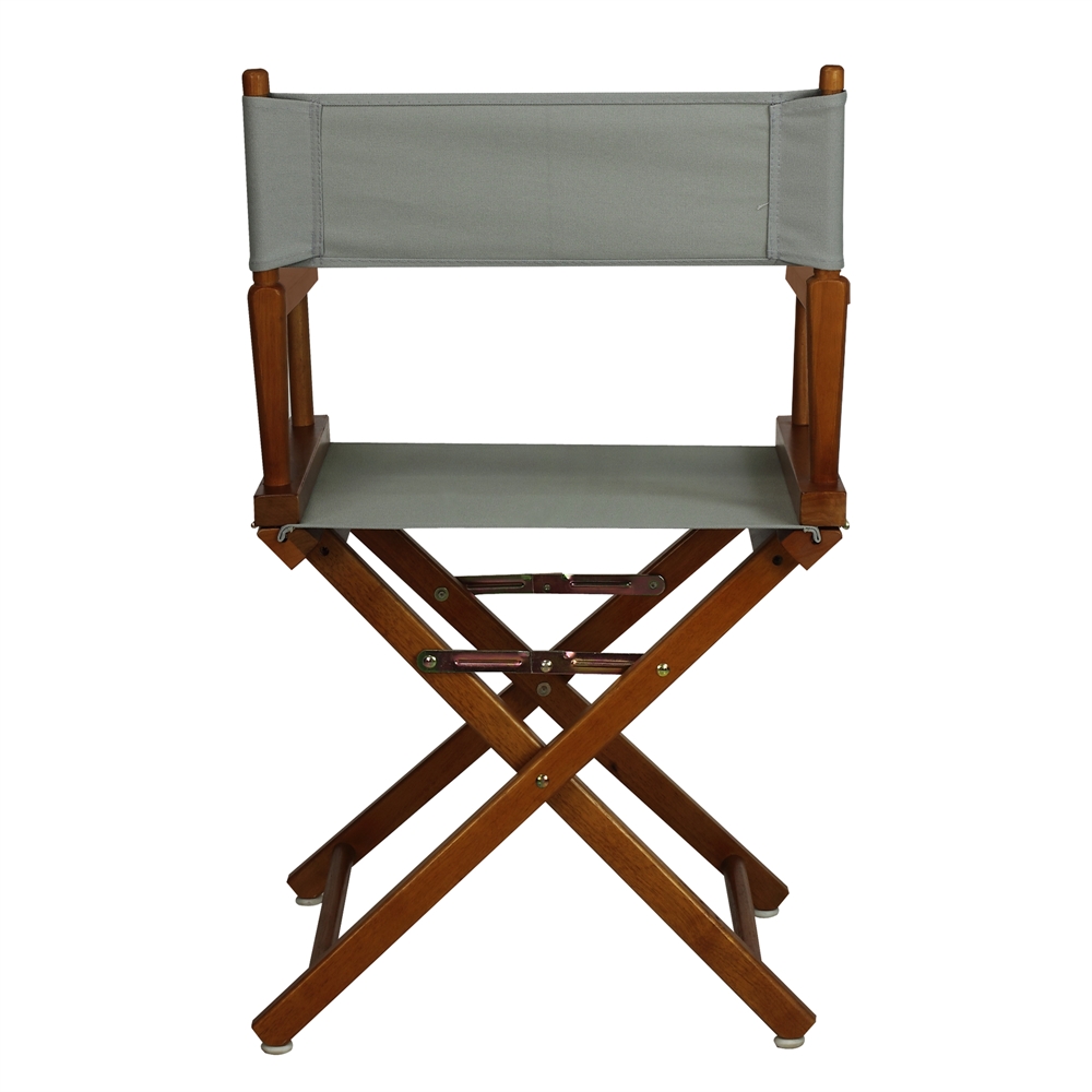 18" Director's Chair Honey Oak Frame-Gray Canvas. Picture 3