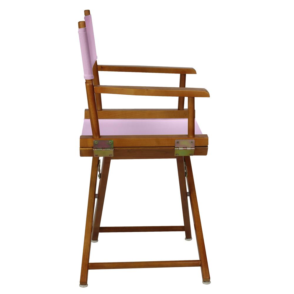 18" Director's Chair Honey Oak Frame-Pink Canvas. Picture 3