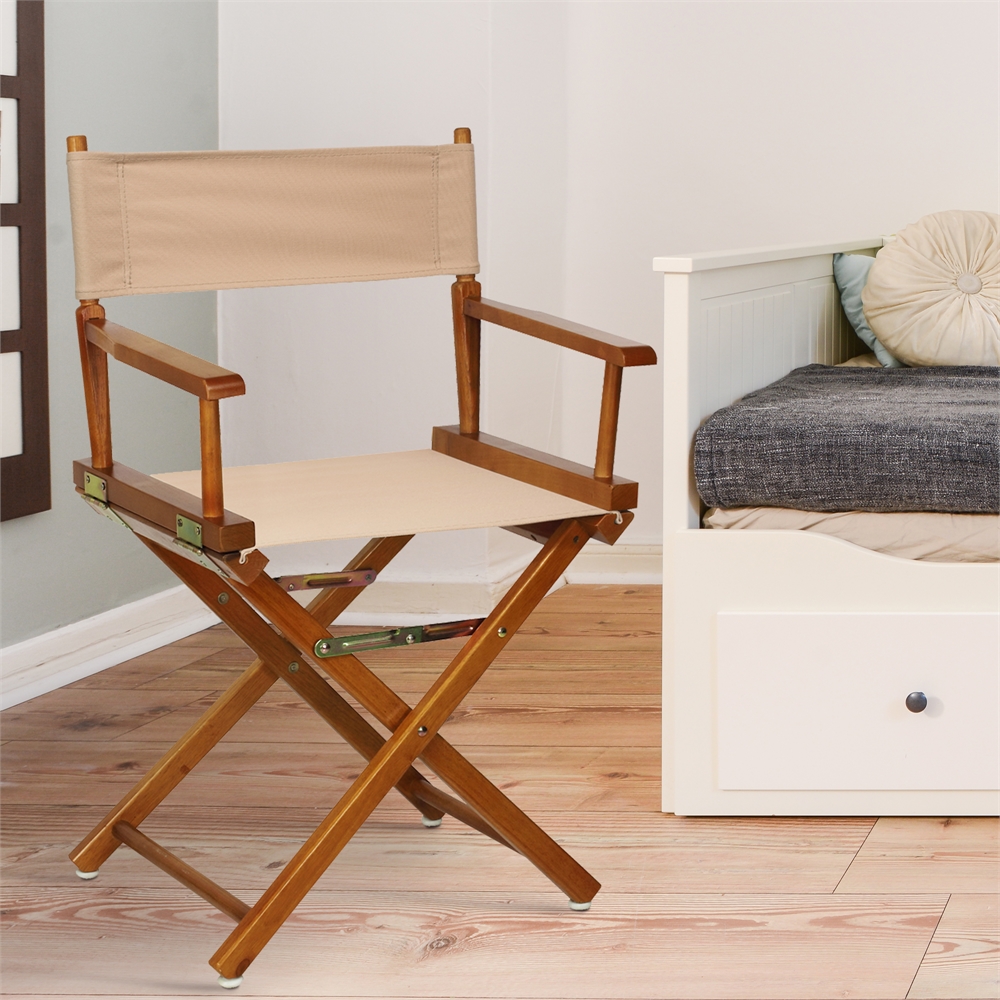 18" Director's Chair Honey Oak Frame-Tan Canvas. Picture 7