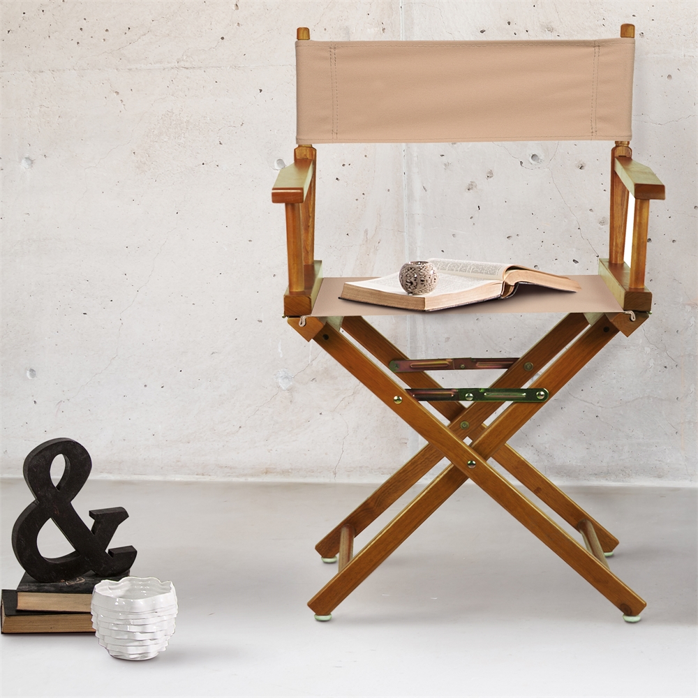 18" Director's Chair Honey Oak Frame-Tan Canvas. Picture 8