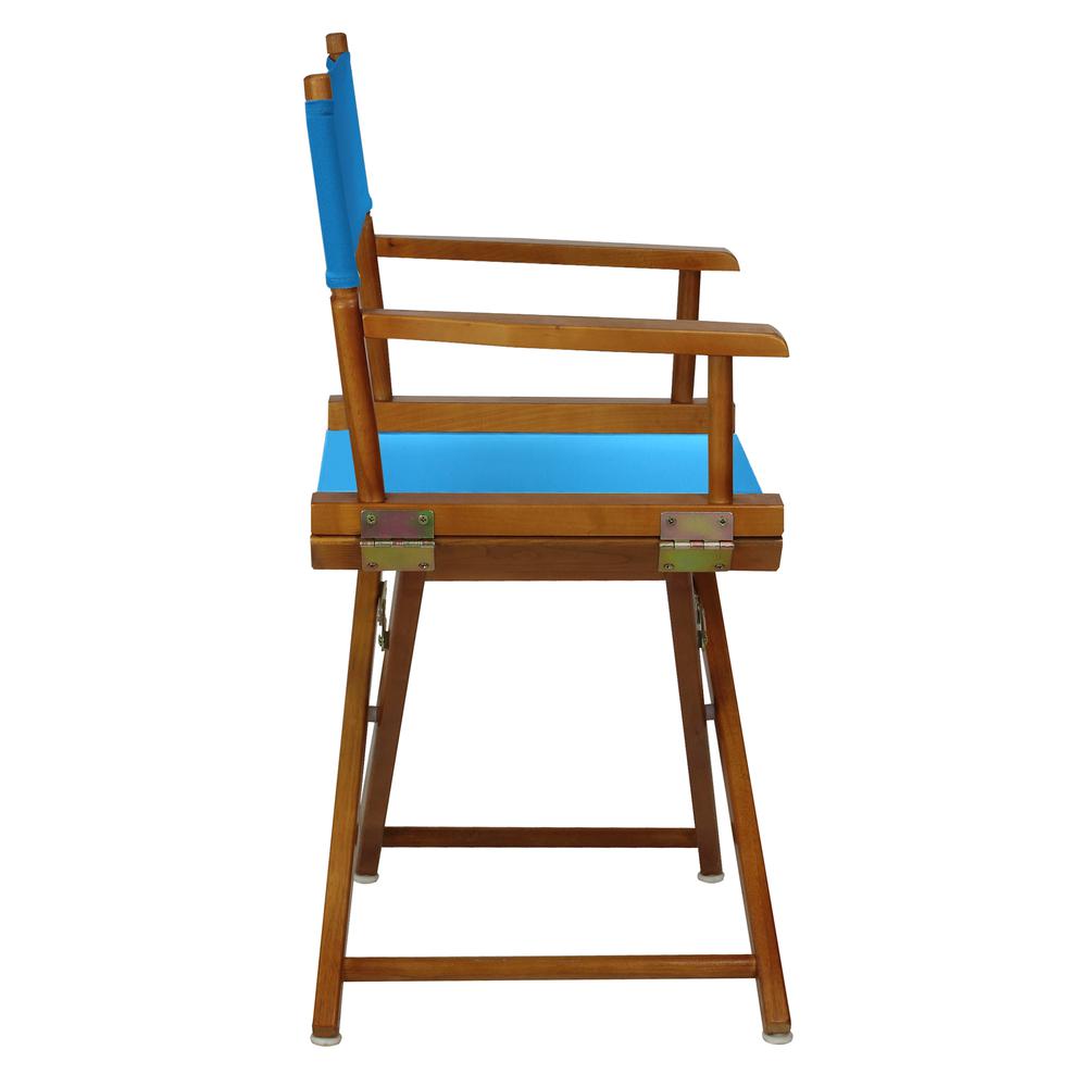18" Director's Chair Honey Oak Frame-Turquoise Canvas. Picture 3