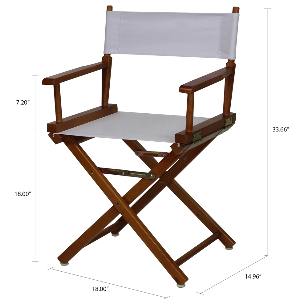 18" Director's Chair Honey Oak Frame-White Canvas. Picture 5
