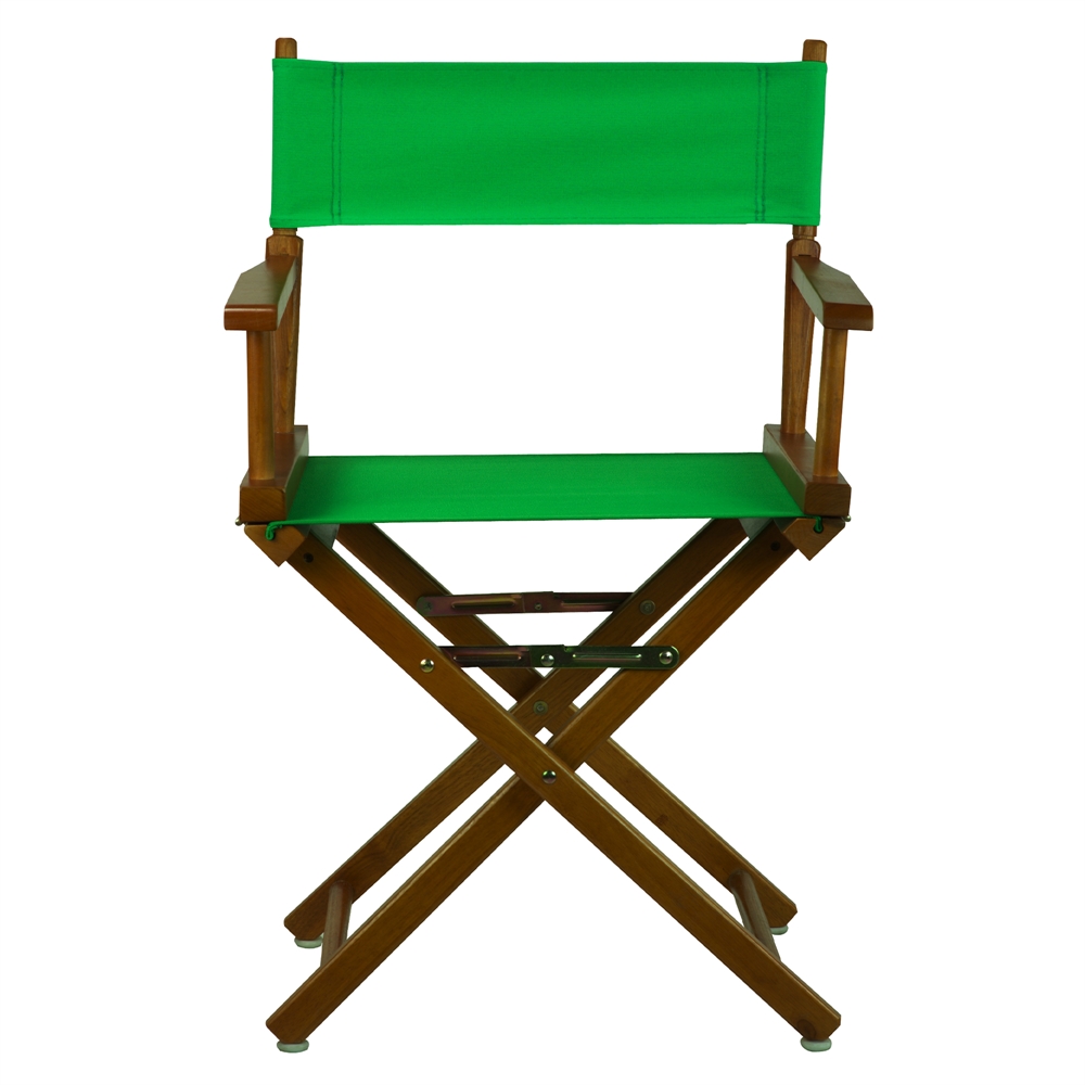 18" Director's Chair Honey Oak Frame-Green Canvas. Picture 1