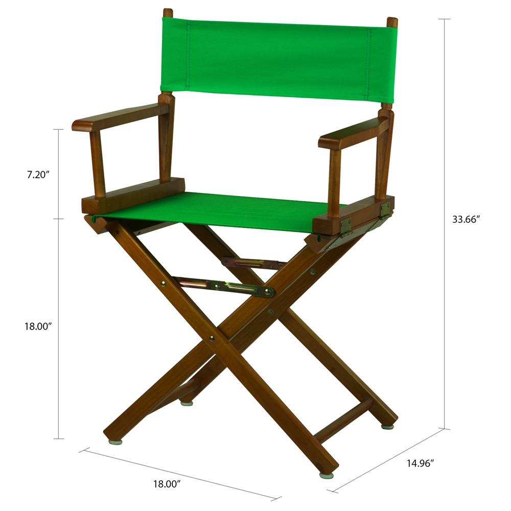 18" Director's Chair Honey Oak Frame-Green Canvas. Picture 5