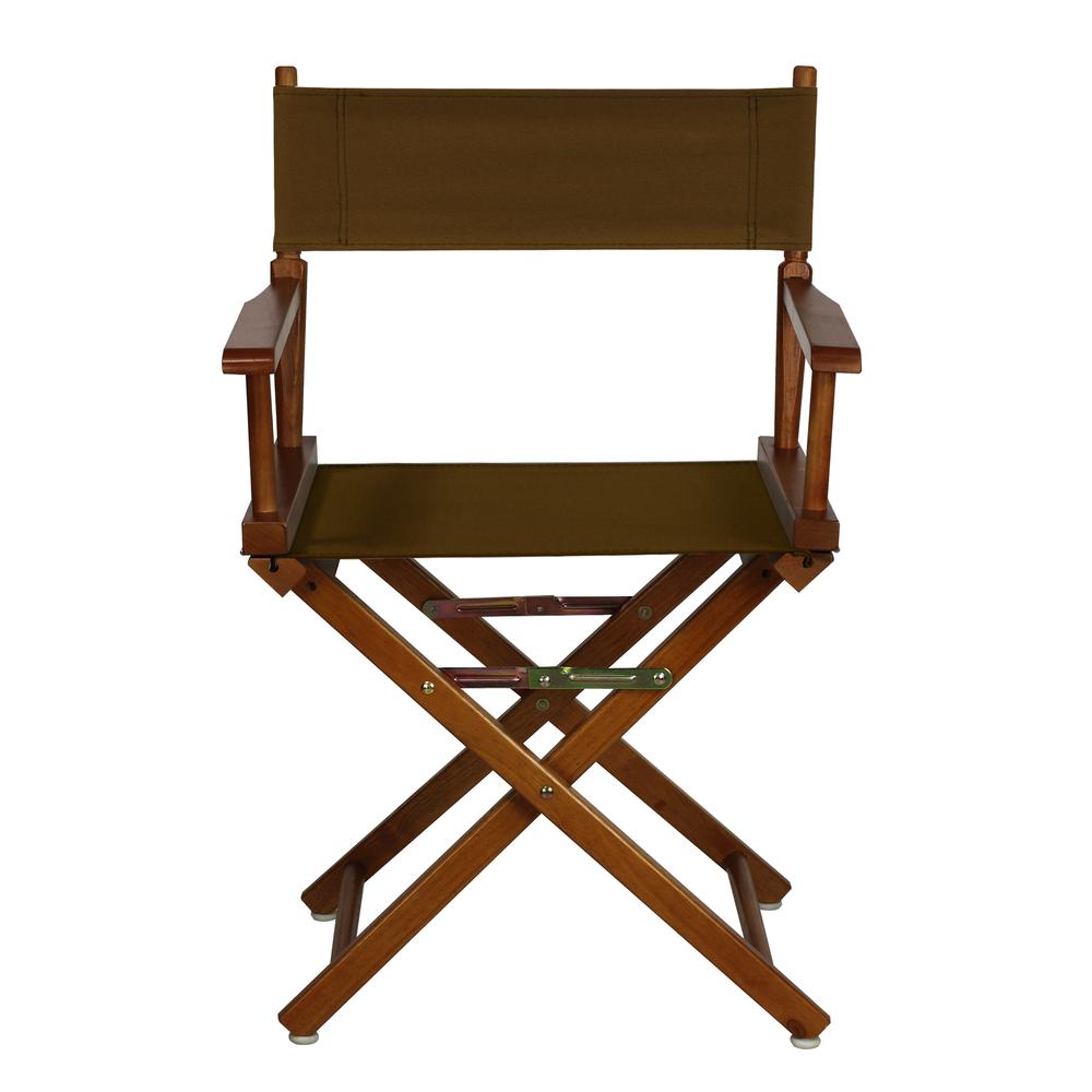 18" Director's Chair Honey Oak Frame-Brown Canvas. Picture 1
