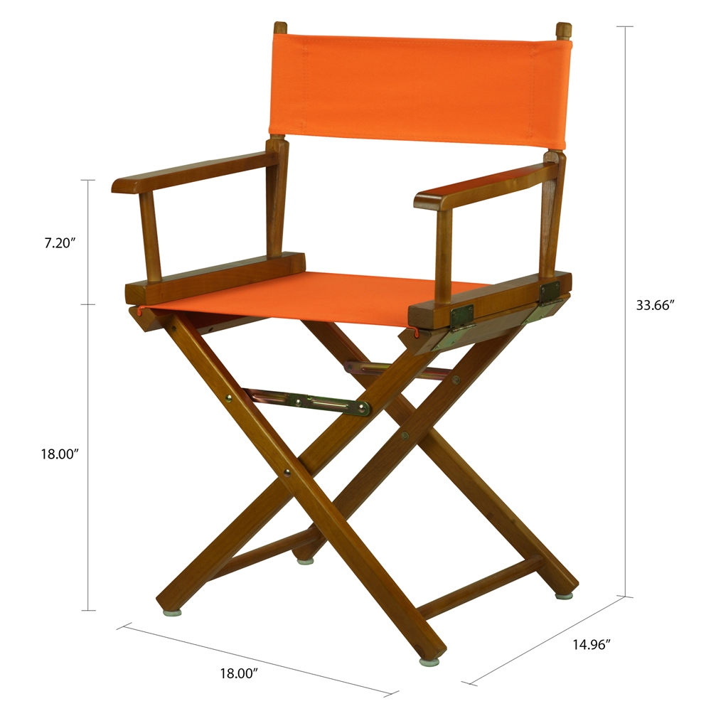 18" Director's Chair Honey Oak Frame-Tangerine Canvas. Picture 5