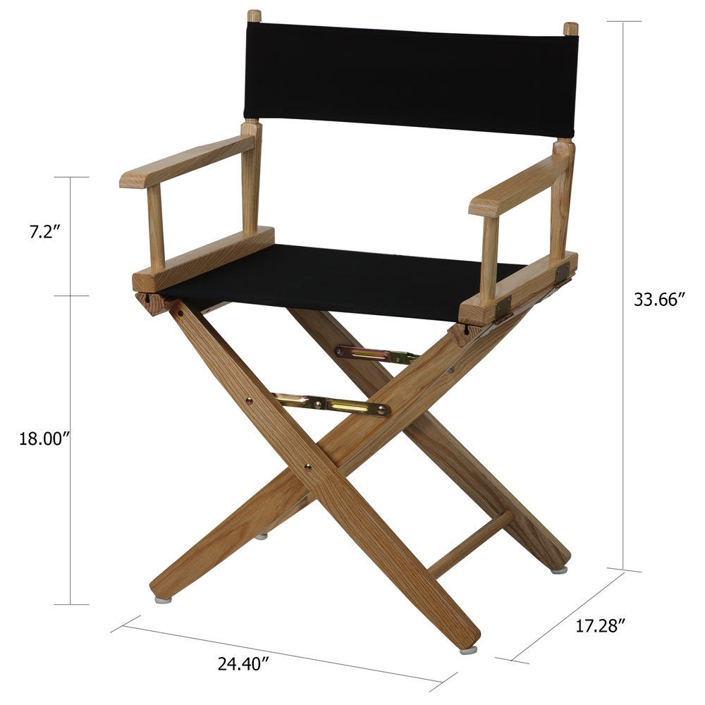 American Trails Extra-Wide Premium 18"  Directors Chair Natural Frame W/Black Color Cover. Picture 5