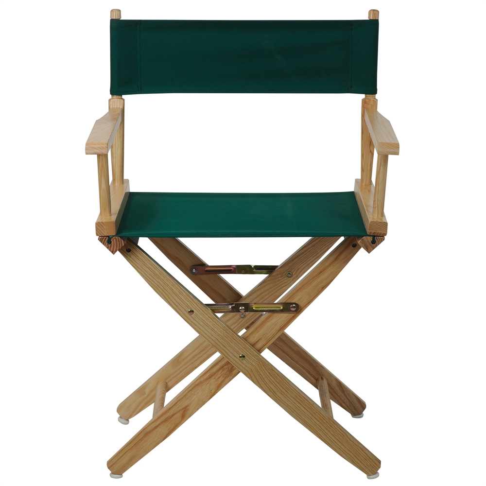 American Trails Extra-Wide Premium 18"  Directors Chair Natural Frame W/Hunter Green Color Cover. Picture 1