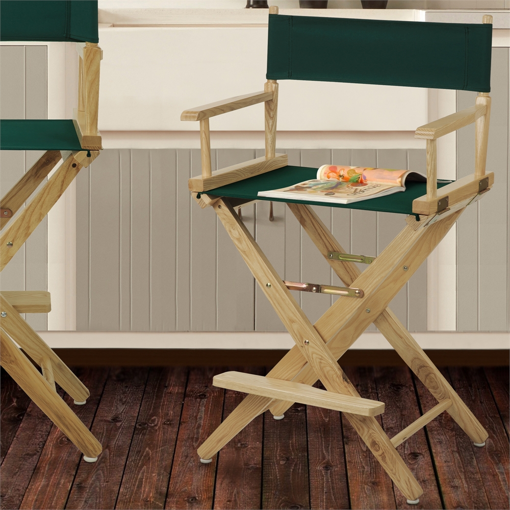 American Trails Extra-Wide Premium 24"  Directors Chair Natural Frame W/Hunter Color Cover. Picture 7