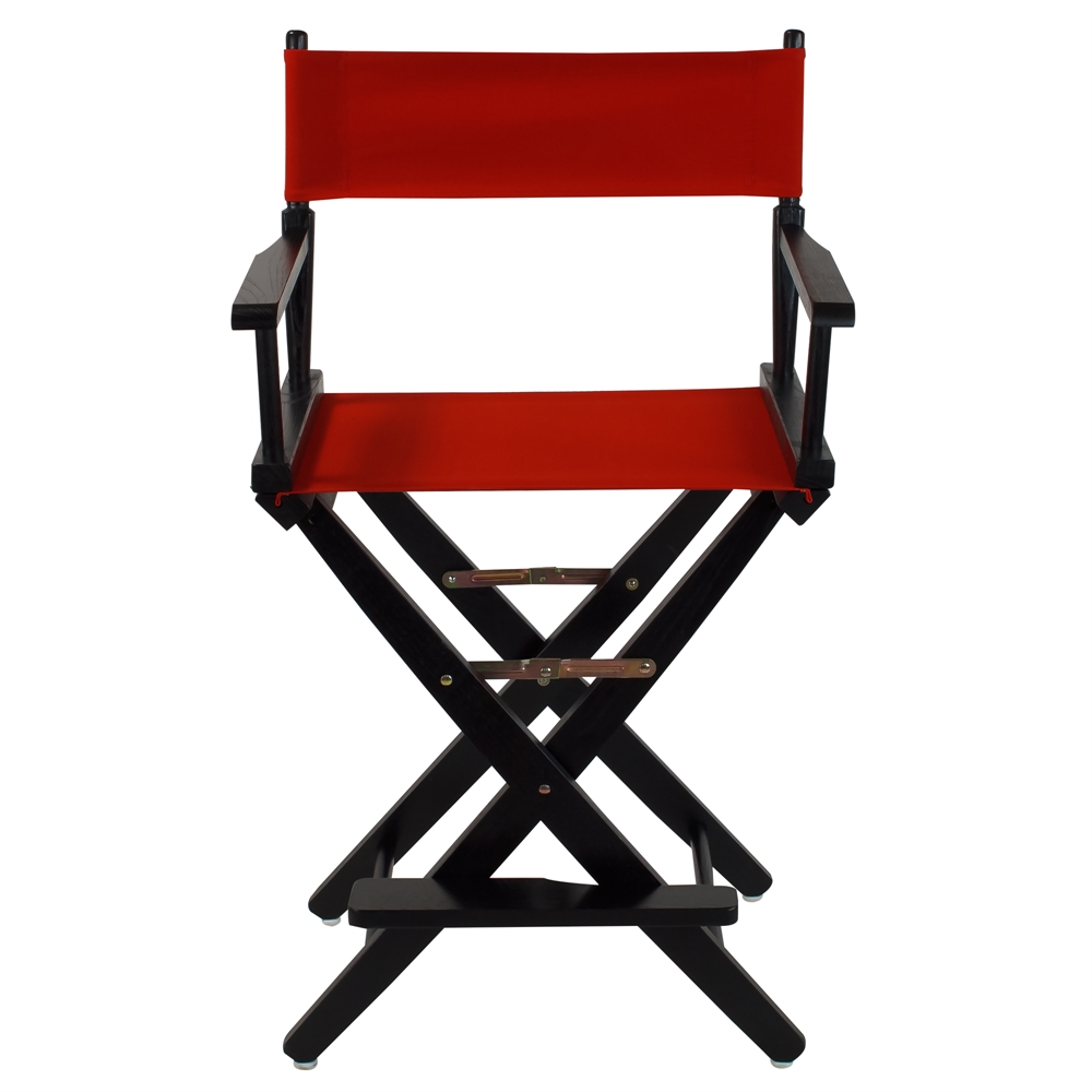 American Trails Extra-Wide Premium 24"  Directors Chair Black Frame W/Red Color Cover. Picture 1
