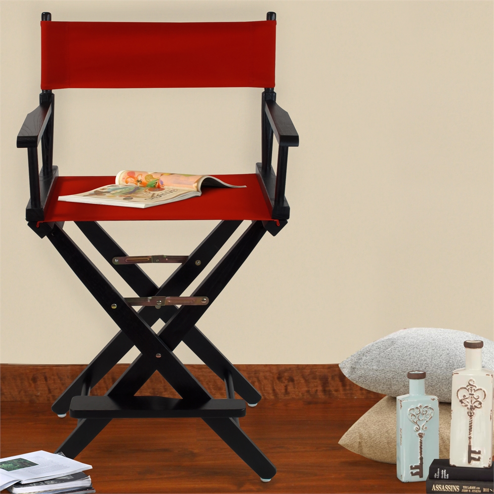 American Trails Extra-Wide Premium 24"  Directors Chair Black Frame W/Red Color Cover. Picture 7