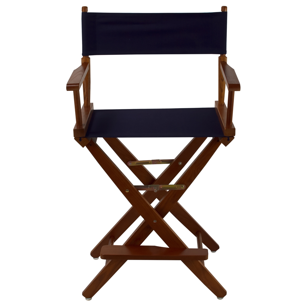 American Trails Extra-Wide Premium 24"  Directors Chair Mission Oak Frame W/Navy Color Cover. Picture 1
