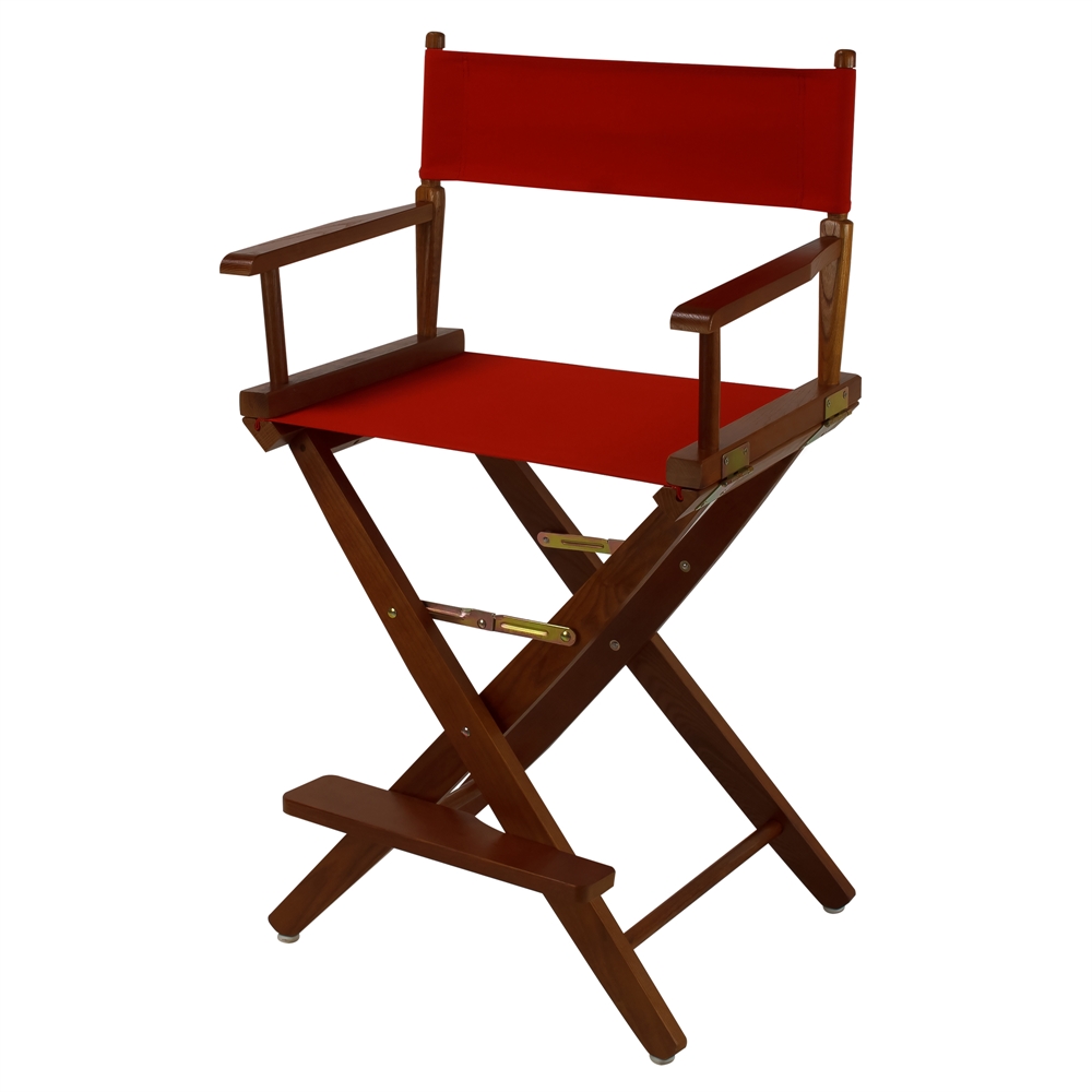 American Trails Extra-Wide Premium 24"  Directors Chair Mission Oak Frame W/Red Color Cover. Picture 4