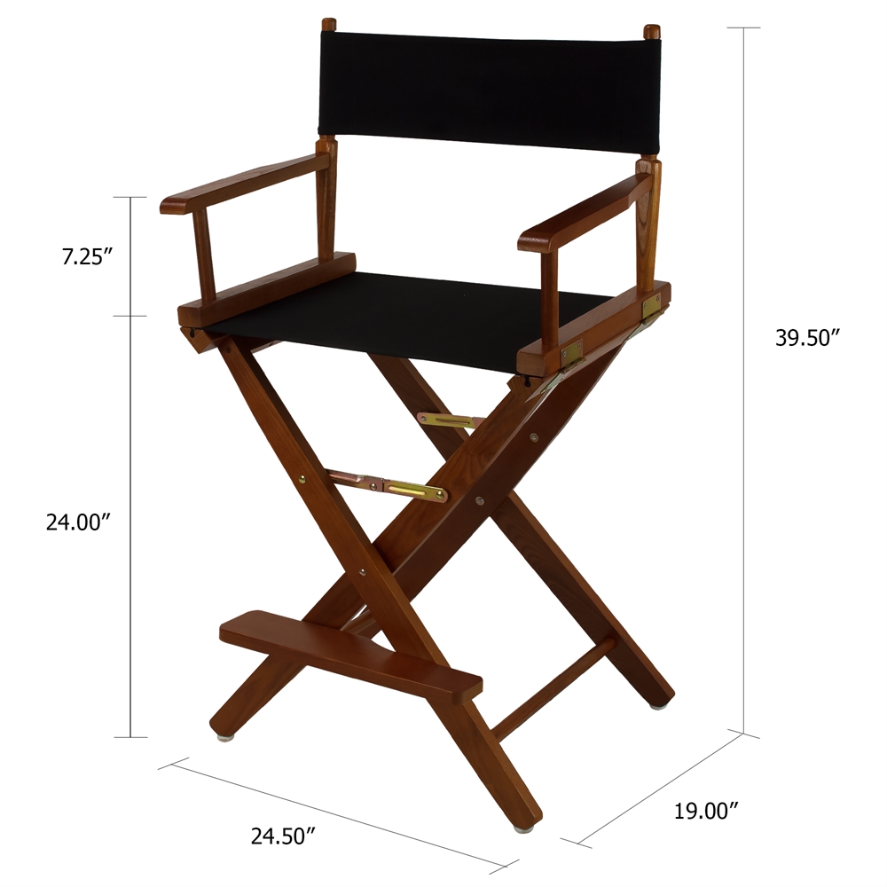 American Trails Extra-Wide Premium 24"  Directors Chair Mission Oak Frame W/Black Color Cover. Picture 5