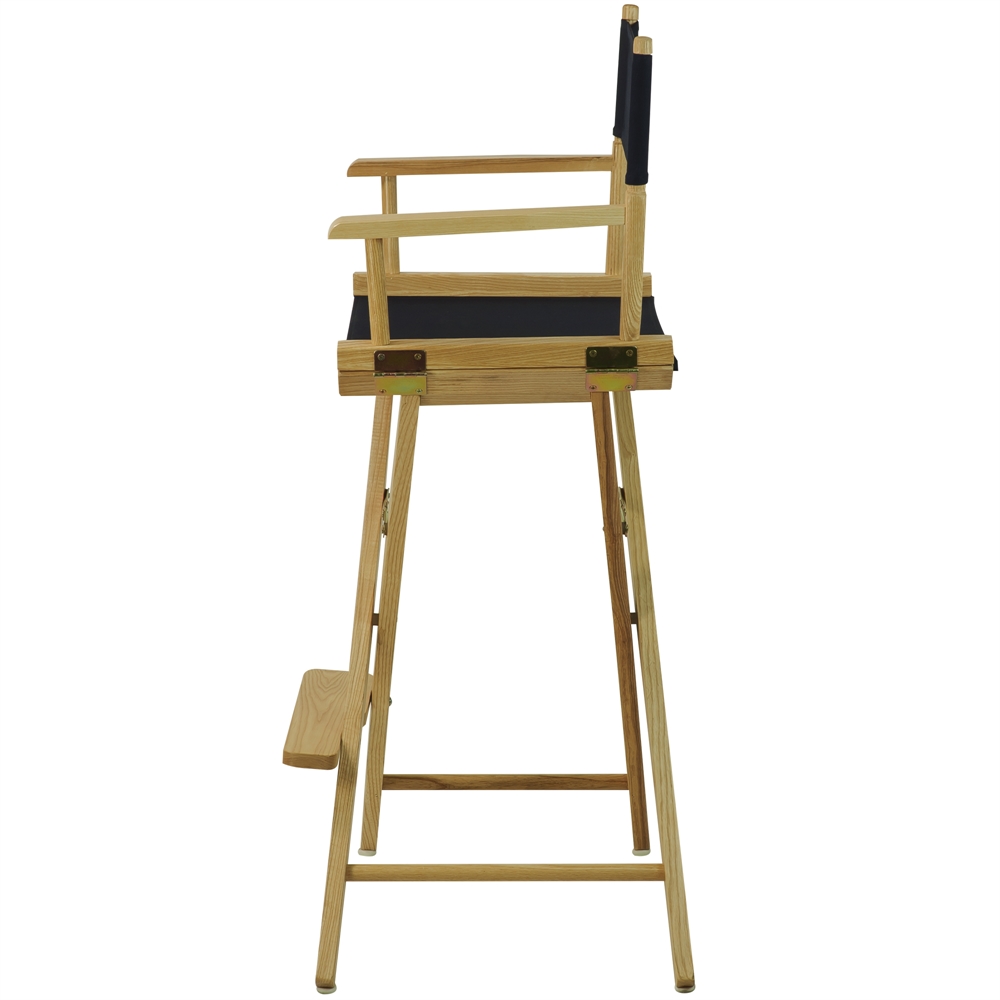 American Trails Extra-Wide Premium 30"  Directors Chair Natural Frame W/Navy Color Cover. Picture 2