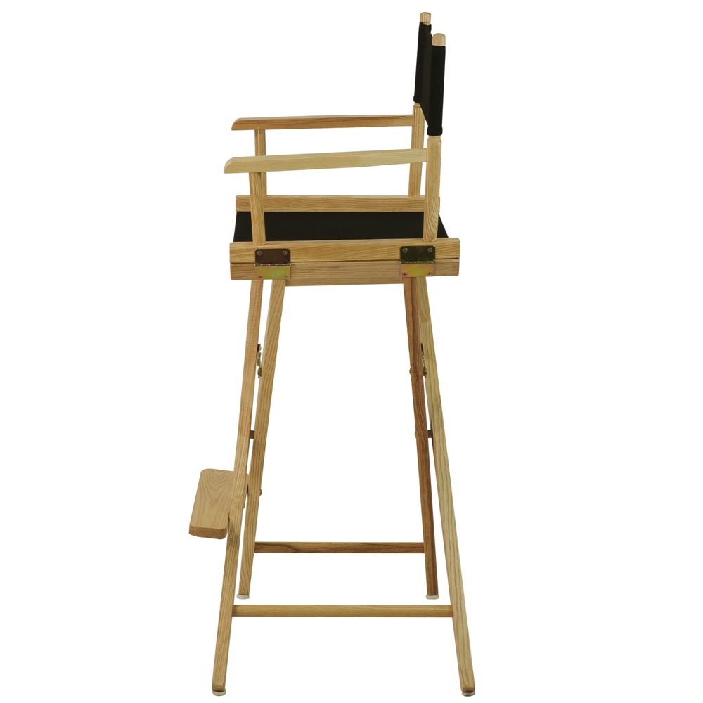 American Trails Extra-Wide Premium 30"  Directors Chair Natural Frame W/Black Color Cover. Picture 2