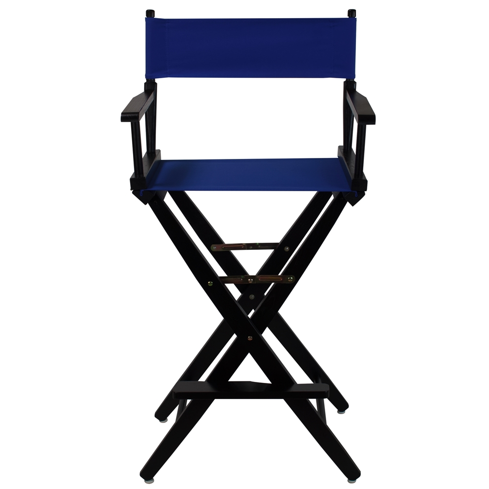 American Trails Extra-Wide Premium 30"  Directors Chair Black Frame W/Royal Blue Color Cover. Picture 1