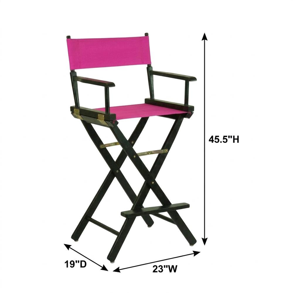 Magenta Director's Chair, Black Frame, 30-Inch Bar Height Folding. Picture 7