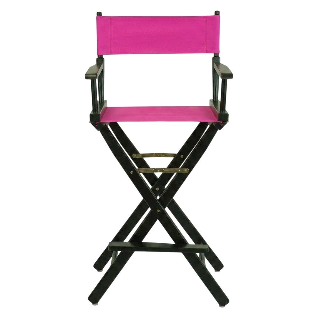 Magenta Director's Chair, Black Frame, 30-Inch Bar Height Folding. Picture 4