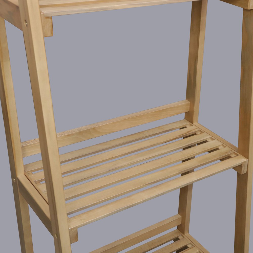 Woodhaven Slatted 3-Shelf Ladder Bookcase with Solid American Gum. Picture 12
