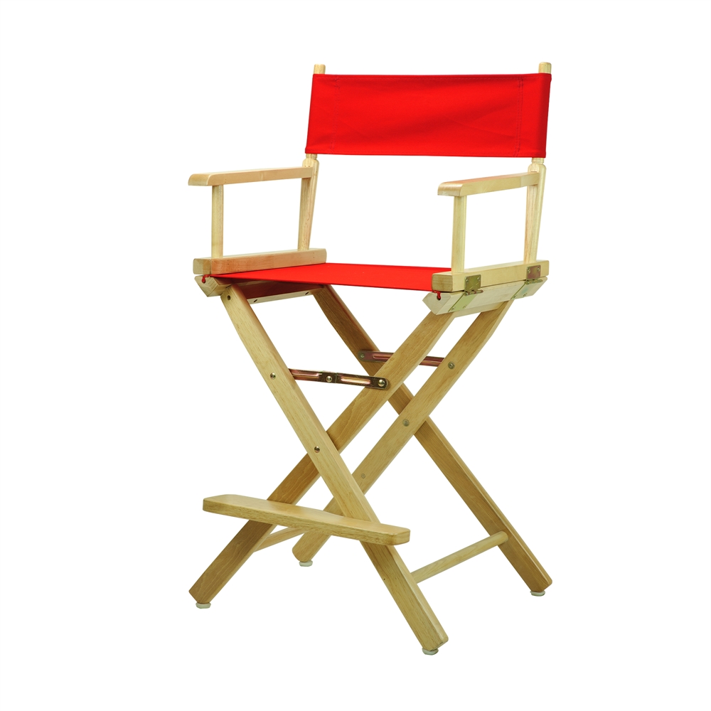 24" Director's Chair Natural Frame-Red Canvas. Picture 2