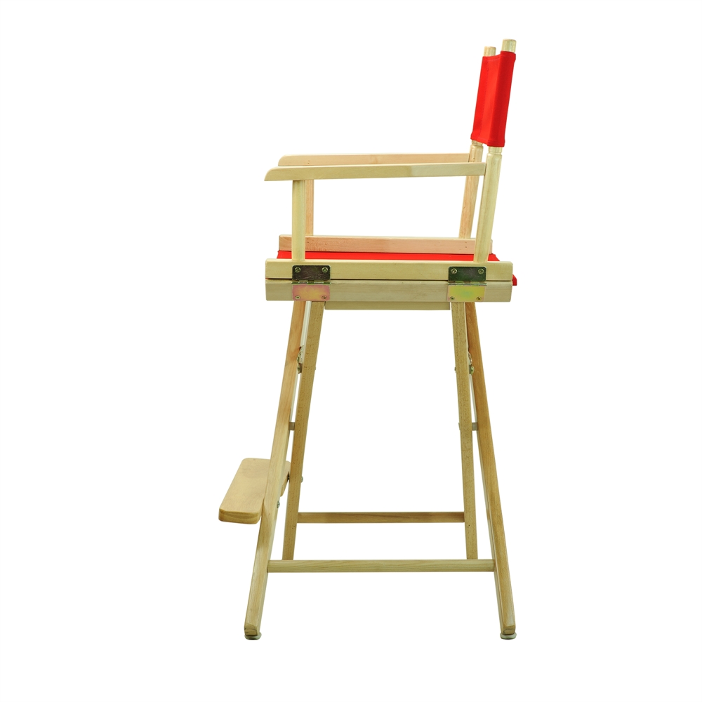 24" Director's Chair Natural Frame-Red Canvas. Picture 3