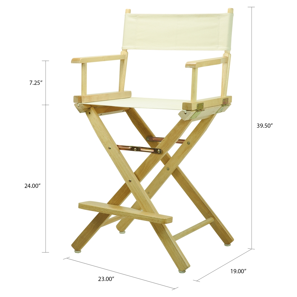 24" Director's Chair Natural Frame-Natural/Wheat Canvas. Picture 5