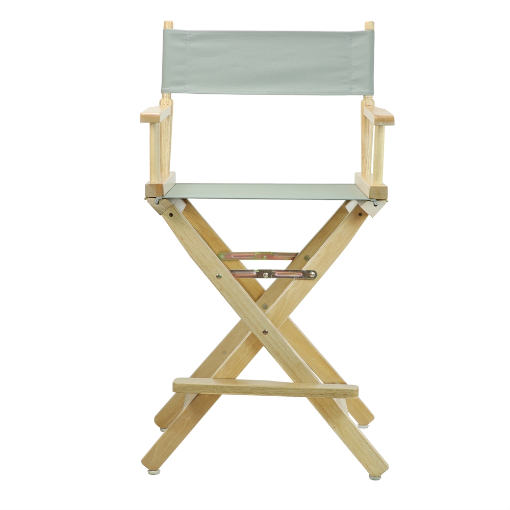 24" Director's Chair Natural Frame-Gray Canvas. Picture 1
