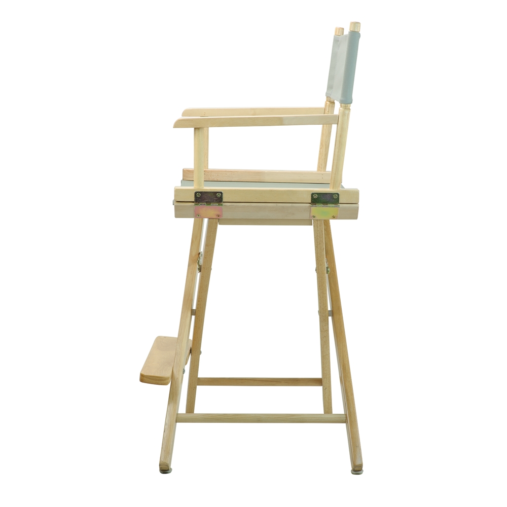 24" Director's Chair Natural Frame-Gray Canvas. Picture 3