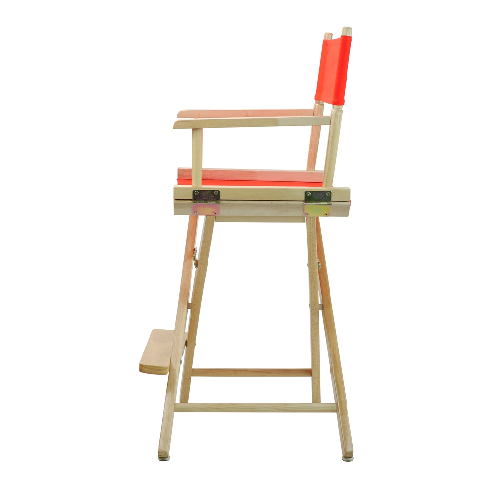 24" Director's Chair Natural Frame-Orange Canvas. Picture 3