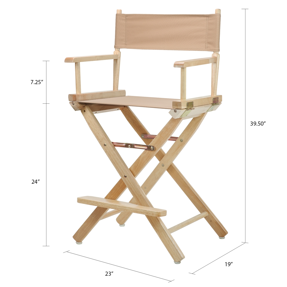 24" Director's Chair Natural Frame-Tan Canvas. Picture 5