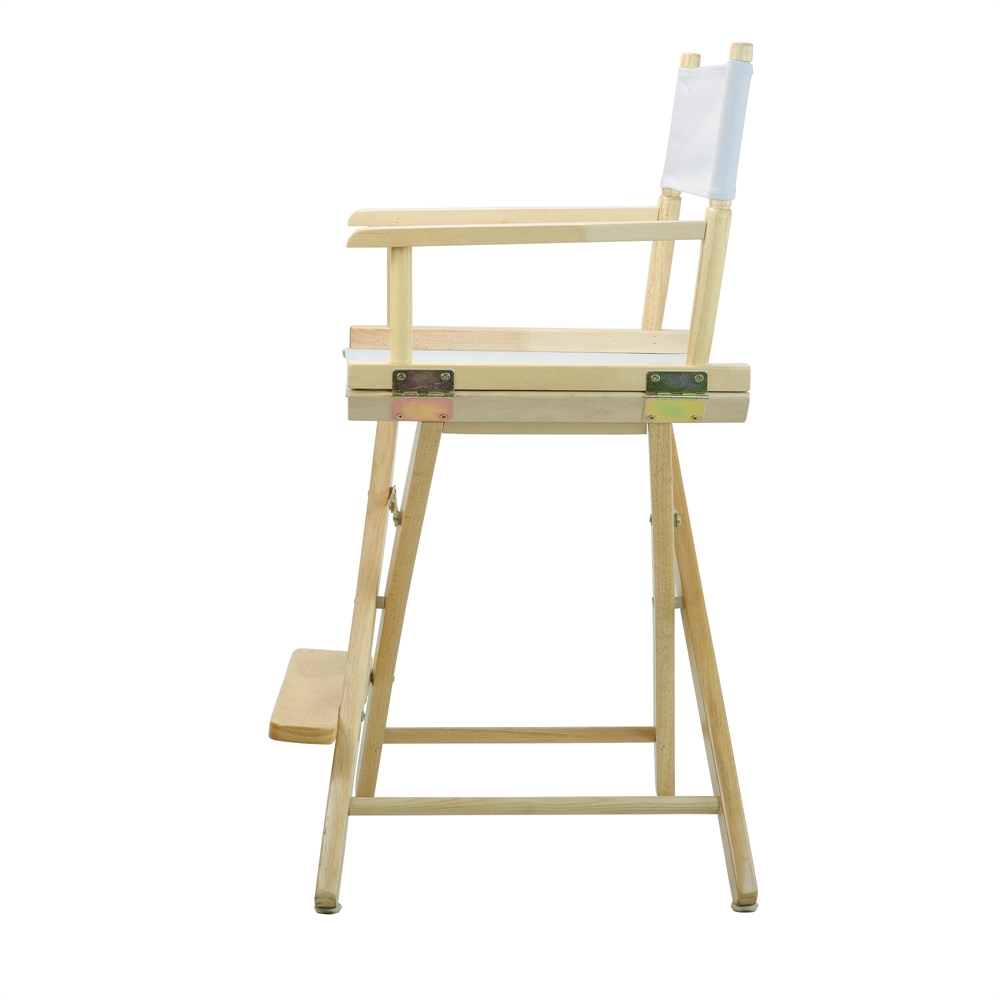 24" Director's Chair Natural Frame-White Canvas. Picture 3
