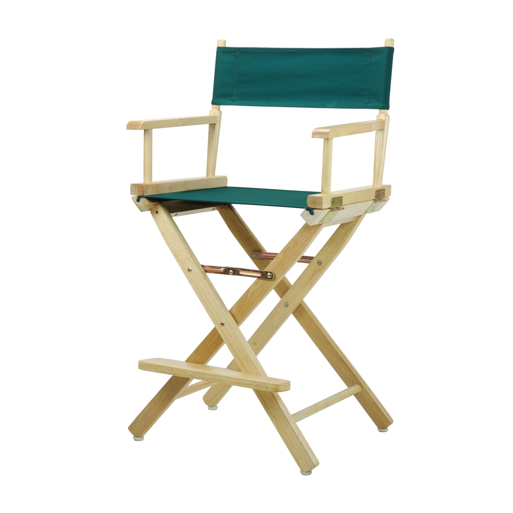 24" Director's Chair Natural Frame-Hunter Green Canvas. Picture 2
